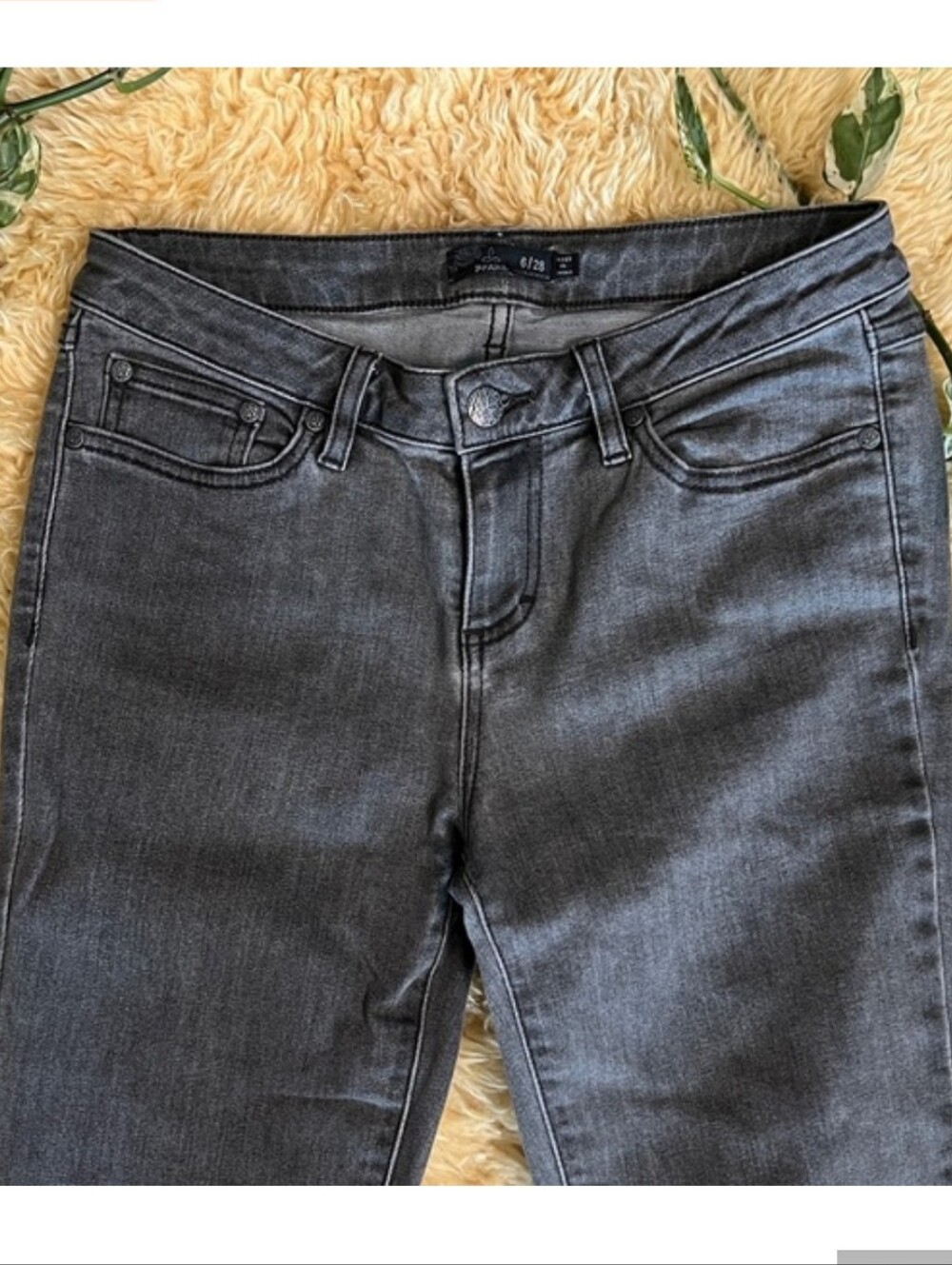 Prana Women's Charcoal Skinny Jeans Sz 6